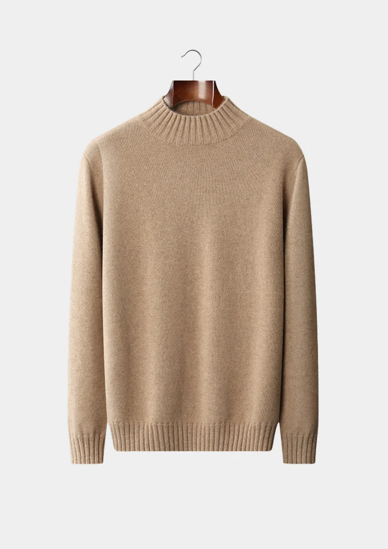 Pure Cashmere Mock Neck Sweater